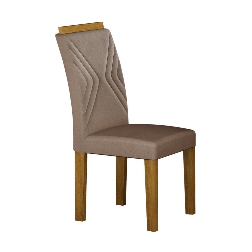 Conjunto 2 Cadeiras Estofadas Clara Plus Freijó