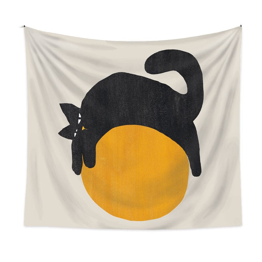 Tapeçaria Animal Cat Wall Microfabric Fiber 150x130cm