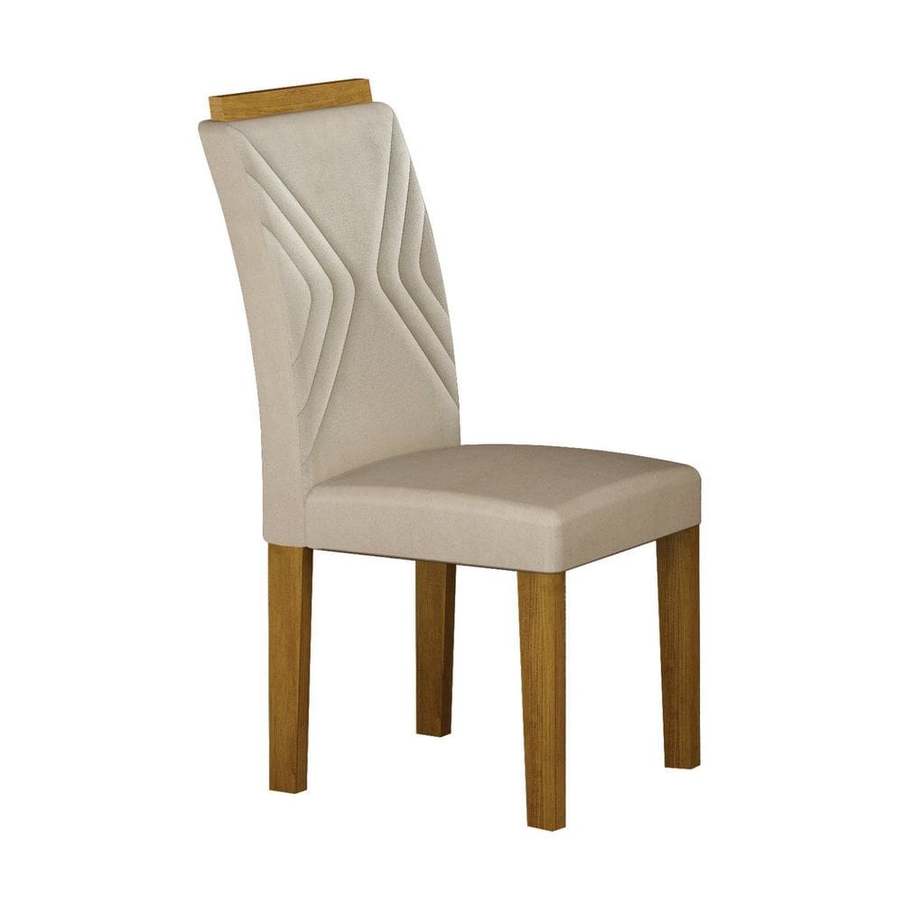 Conjunto 2 Cadeiras Estofadas Clara Plus Freijó