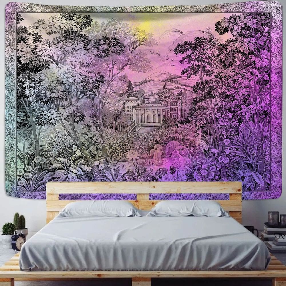 Tapeçaria, parede de plantas da floresta tropical, 280x150cm, poliéster