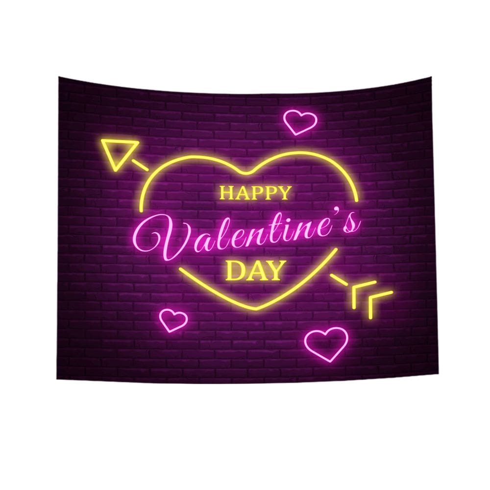 Tapeçaria: Feliz Dia dos Namorados, parede, 150x130cm, microtecido