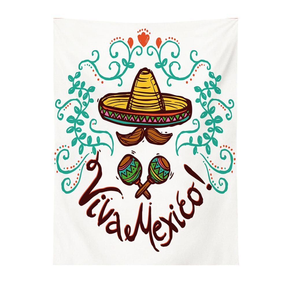 Tapeçaria de parede Viva Mexico, microtecido, 150x130cm, decoração de quarto