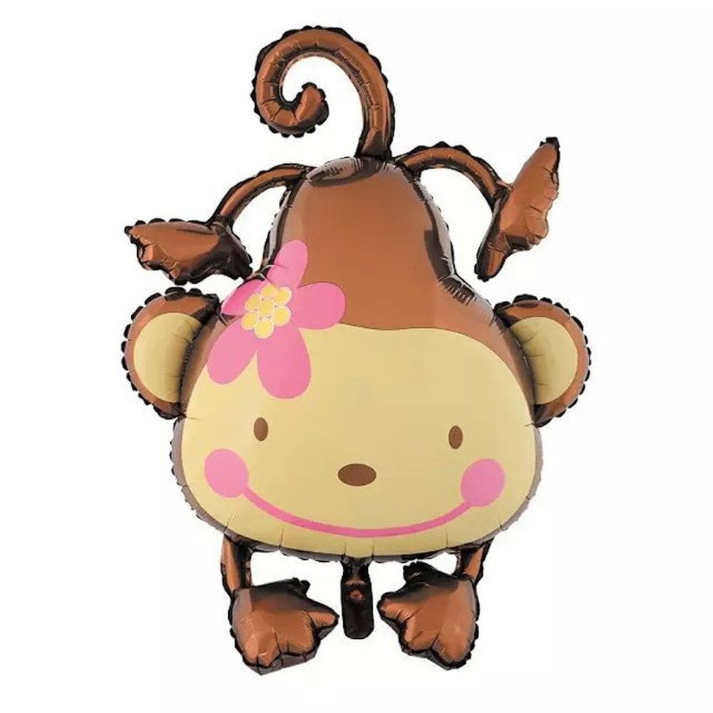 Macaco de desenho animado Mylar Balloon para festa de aniversário e casamento