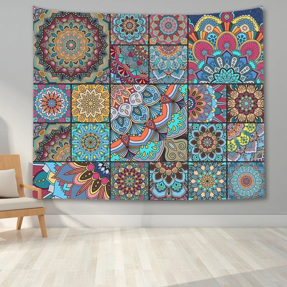Tapeçaria Mandala Wall 280x150cm Fibra de poliéster 420g