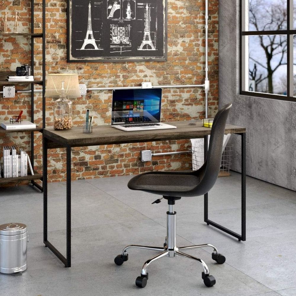 Escrivaninha Mesa Escritório 120cm Dynamica Carvalho Dark