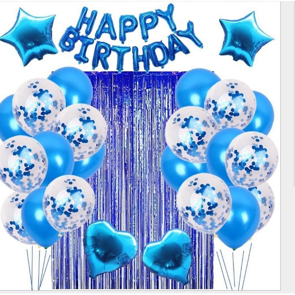 Conjunto de balões de feliz aniversário, 28 peças de papel alumínio de látex com acessórios