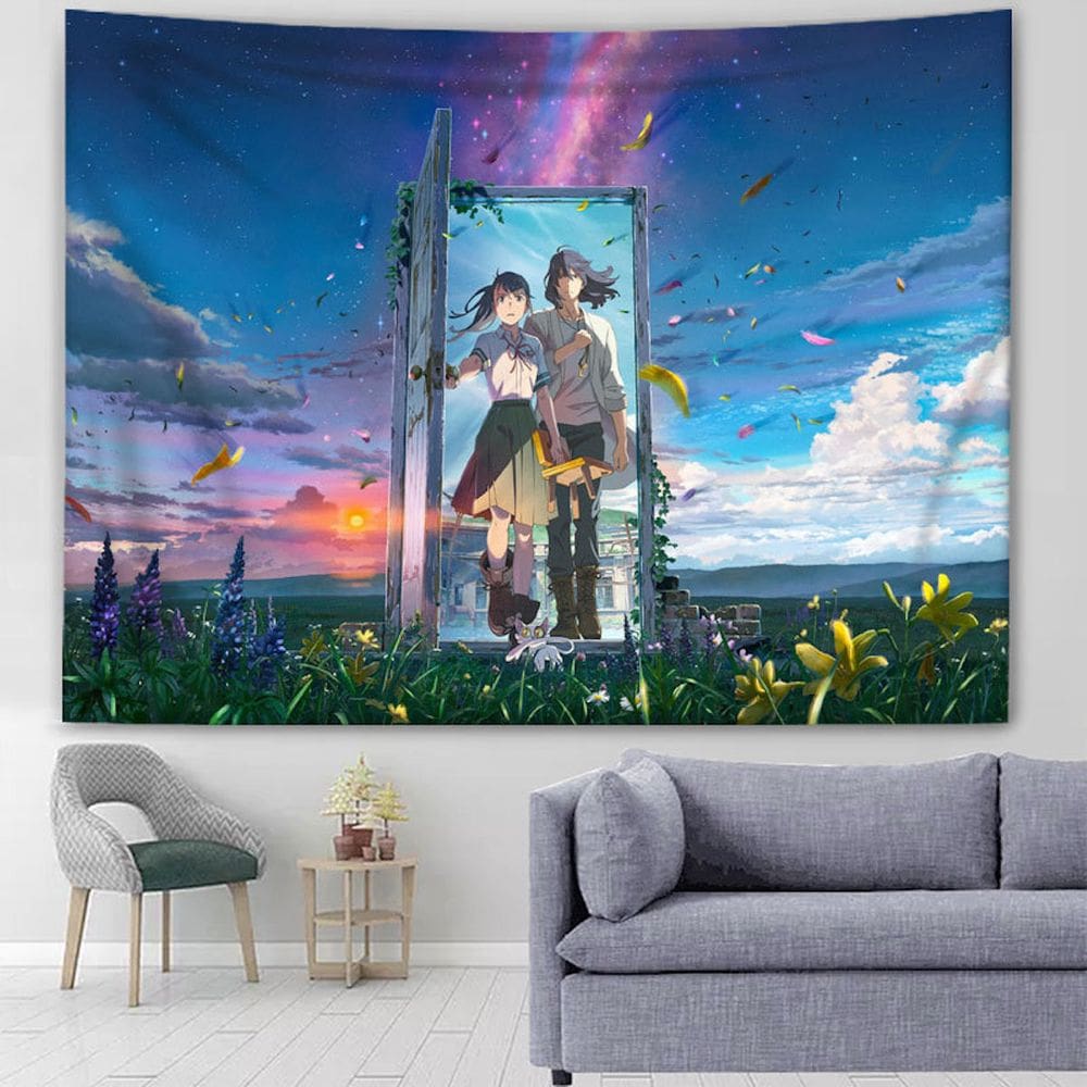 Tapeçaria Suzumes No Tojimaris Anime Manga 150x100cm Poliéster
