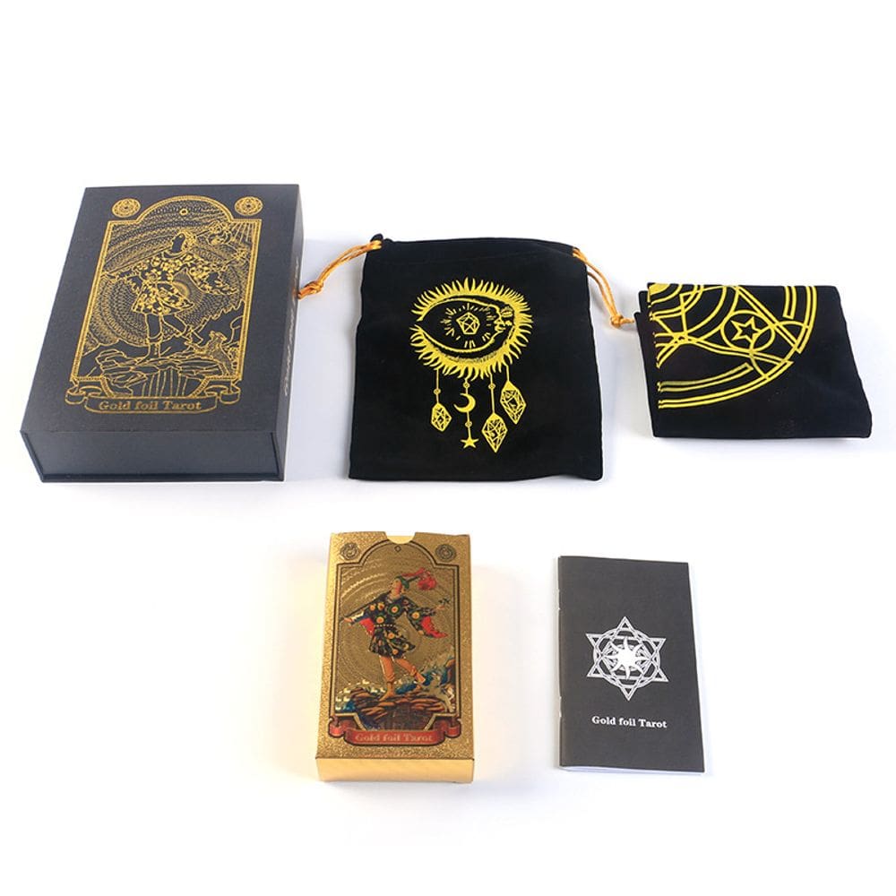 Jogo de cartas Gold Foil Tarot Deck para festa familiar