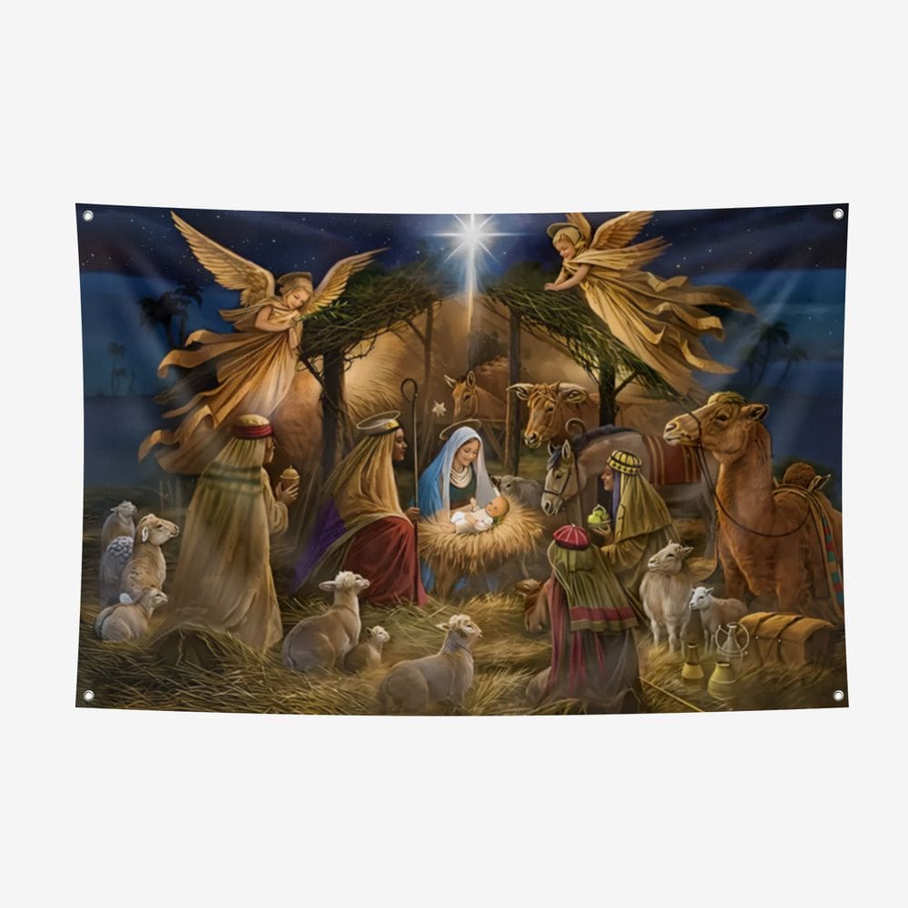 Tapeçaria de parede Jesus Birth Room Aesthetic 150x100cm, microtecido