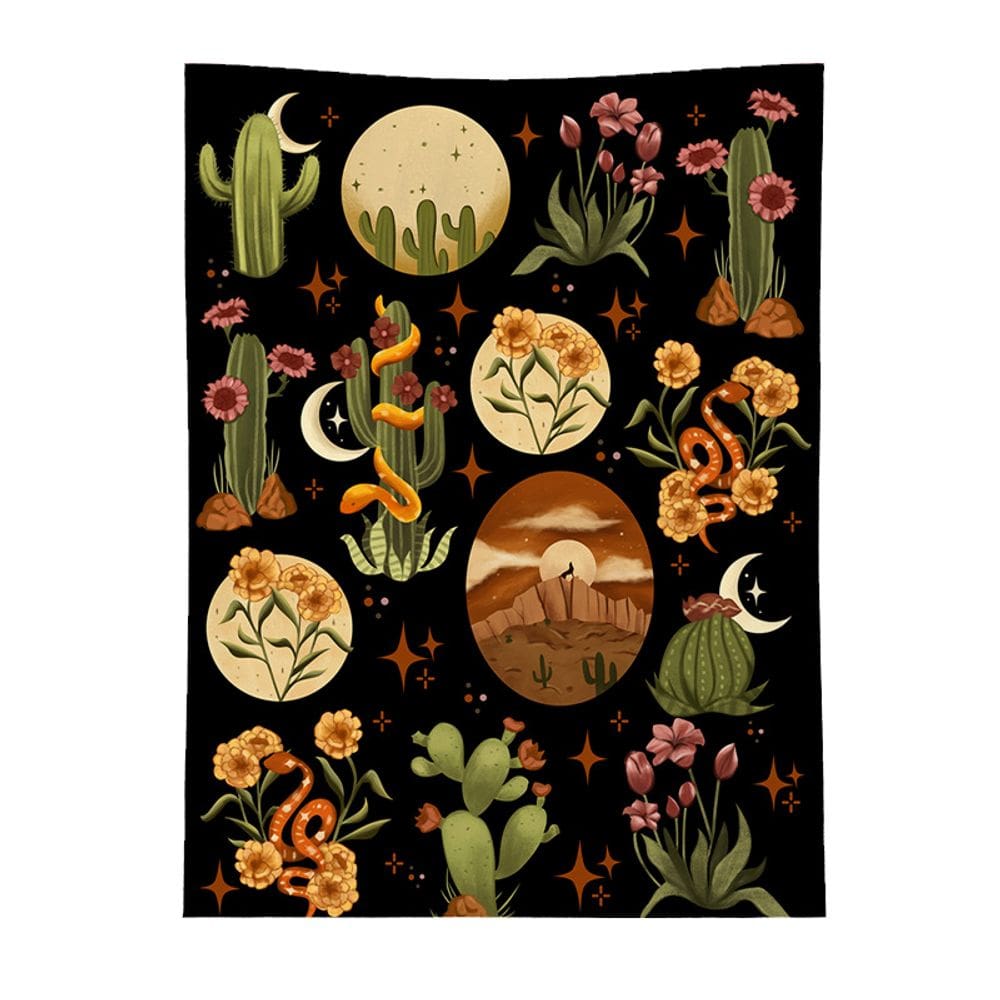 Tapeçaria, cactus, microtecido de parede, 150x130cm, decoração de quarto