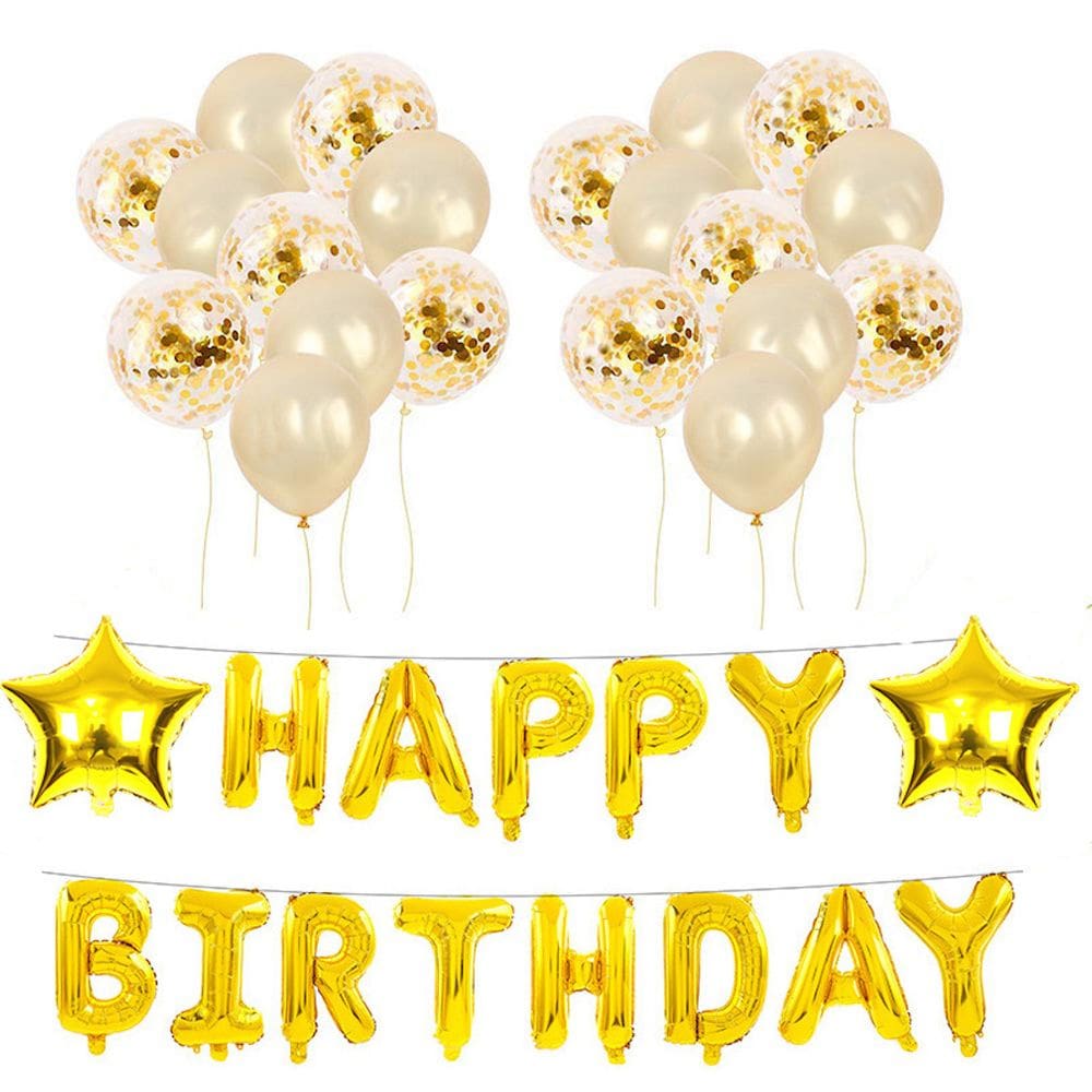 Kit de balões de aniversário Feliz Aniversário 35 unidades Mylar 30 cm