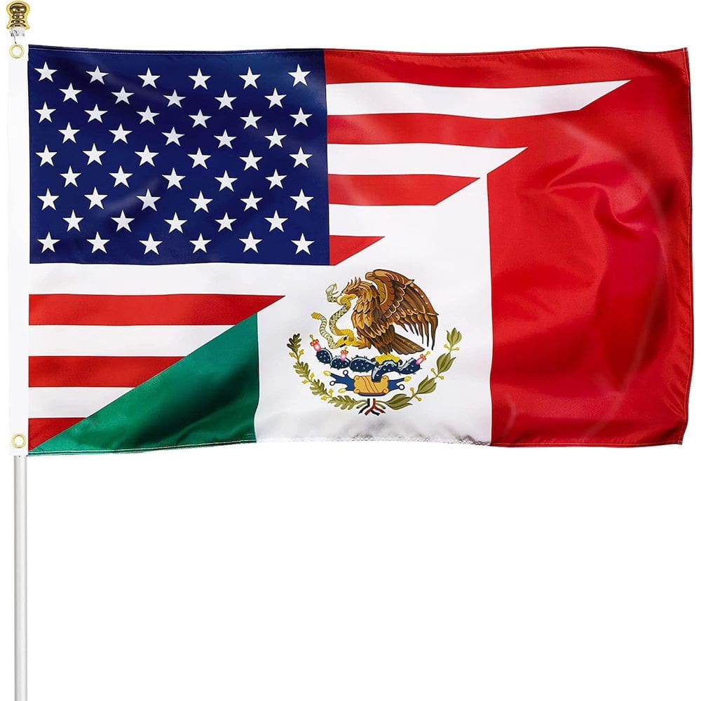 Tapeçaria Arte da Bandeira Mexicano-Americana Anime 90x150cm Poliéster