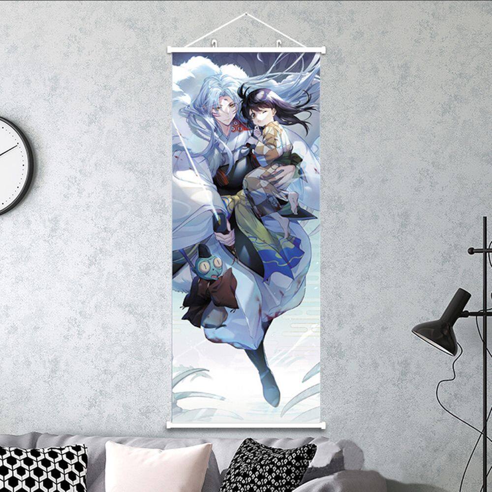 Pôster de arte de parede em tela Inuyashas Sesshoumarus Anime 30x75cm