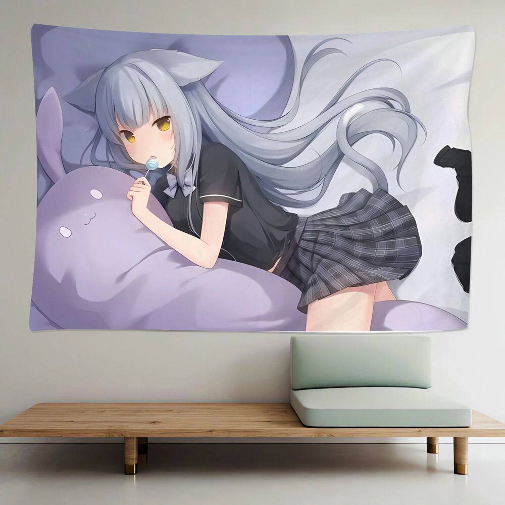 Tapeçaria Nekohas Shizukus Wall Room Aesthetic 150x130cm