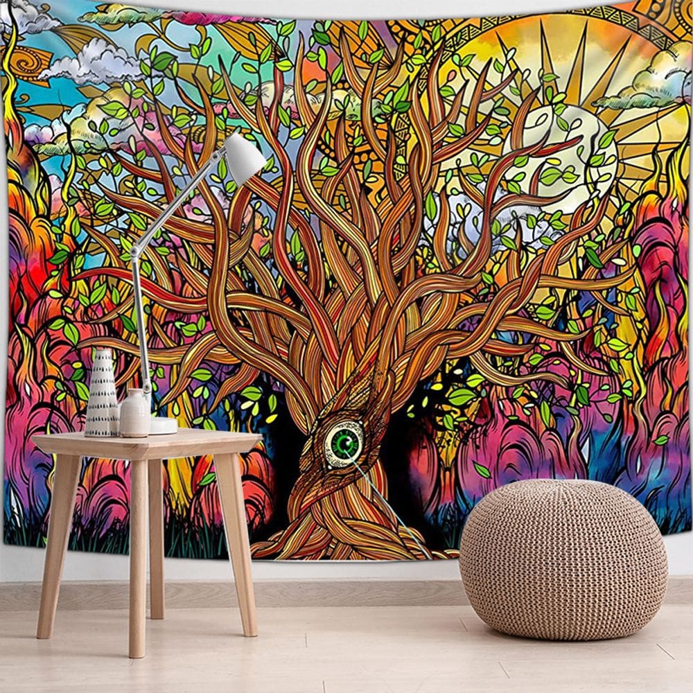 Tapeçaria Tree Of Life Sun Wall Room Aesthetic 150x130cm