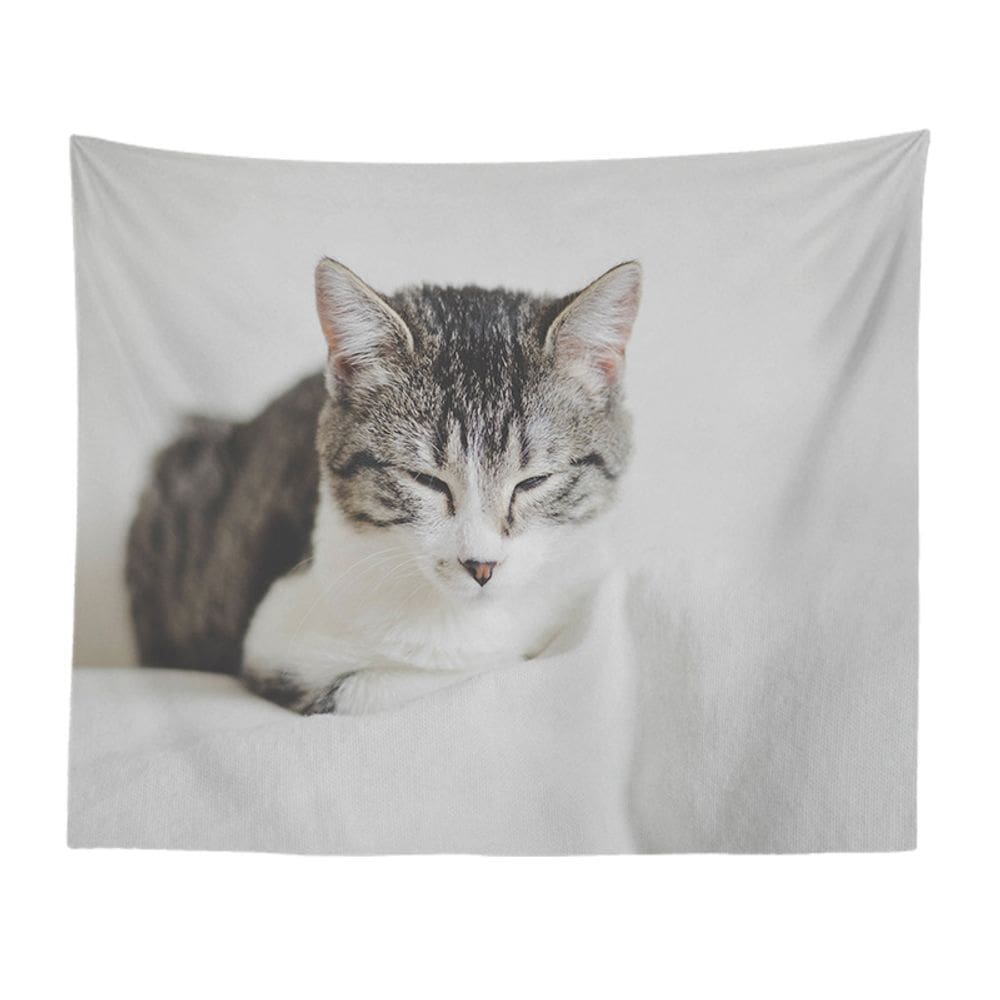 Tapeçaria Animal Cat Wall Microfabric Fiber 150x130cm