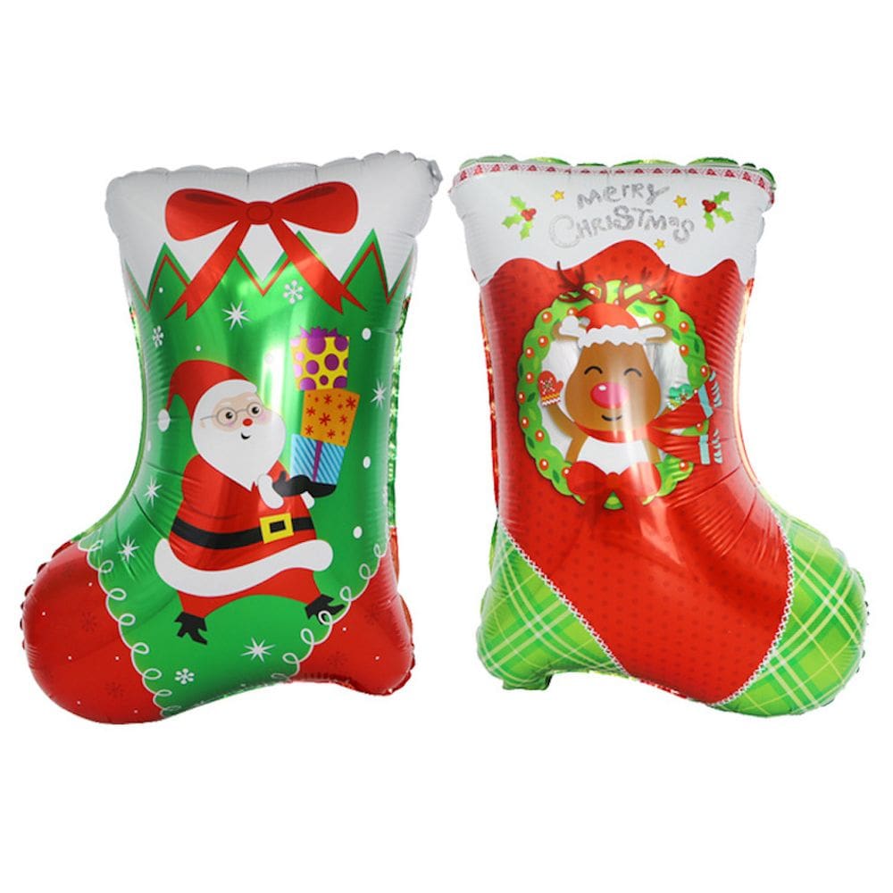 Kit de balões de botas de Natal Mylar Balloon 62x46cm, 2 unidades