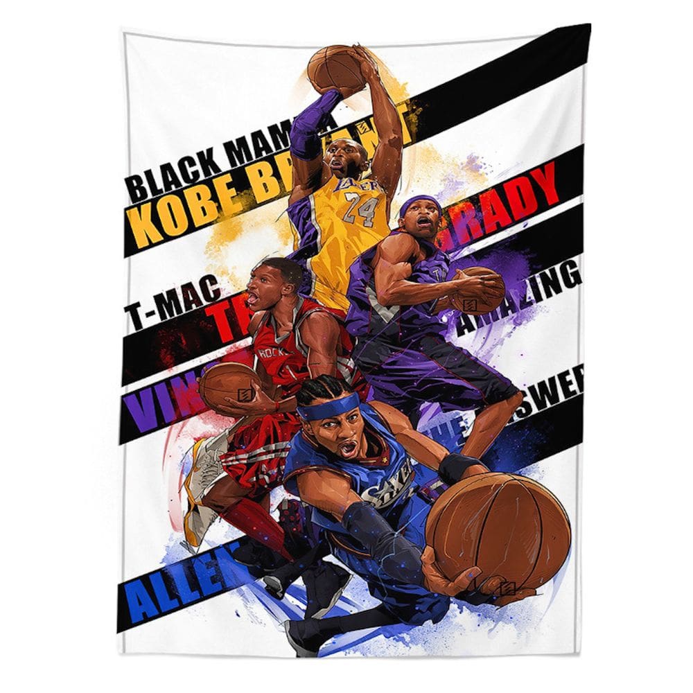 Tapeçaria Kobe Bryant Anime Mangá Design 100x70cm Poliéster