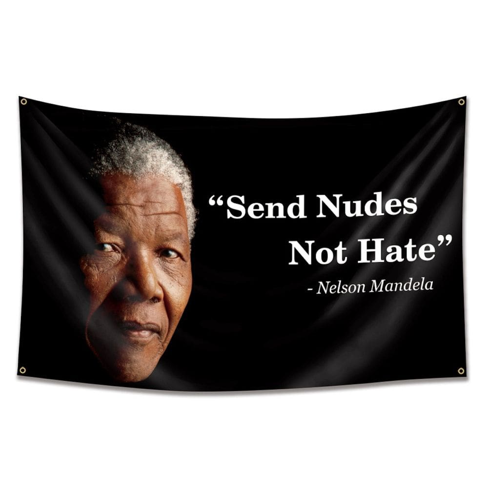 Tapeçaria Mandela envia nudes, não odeia bandeira, anime 90x150cm