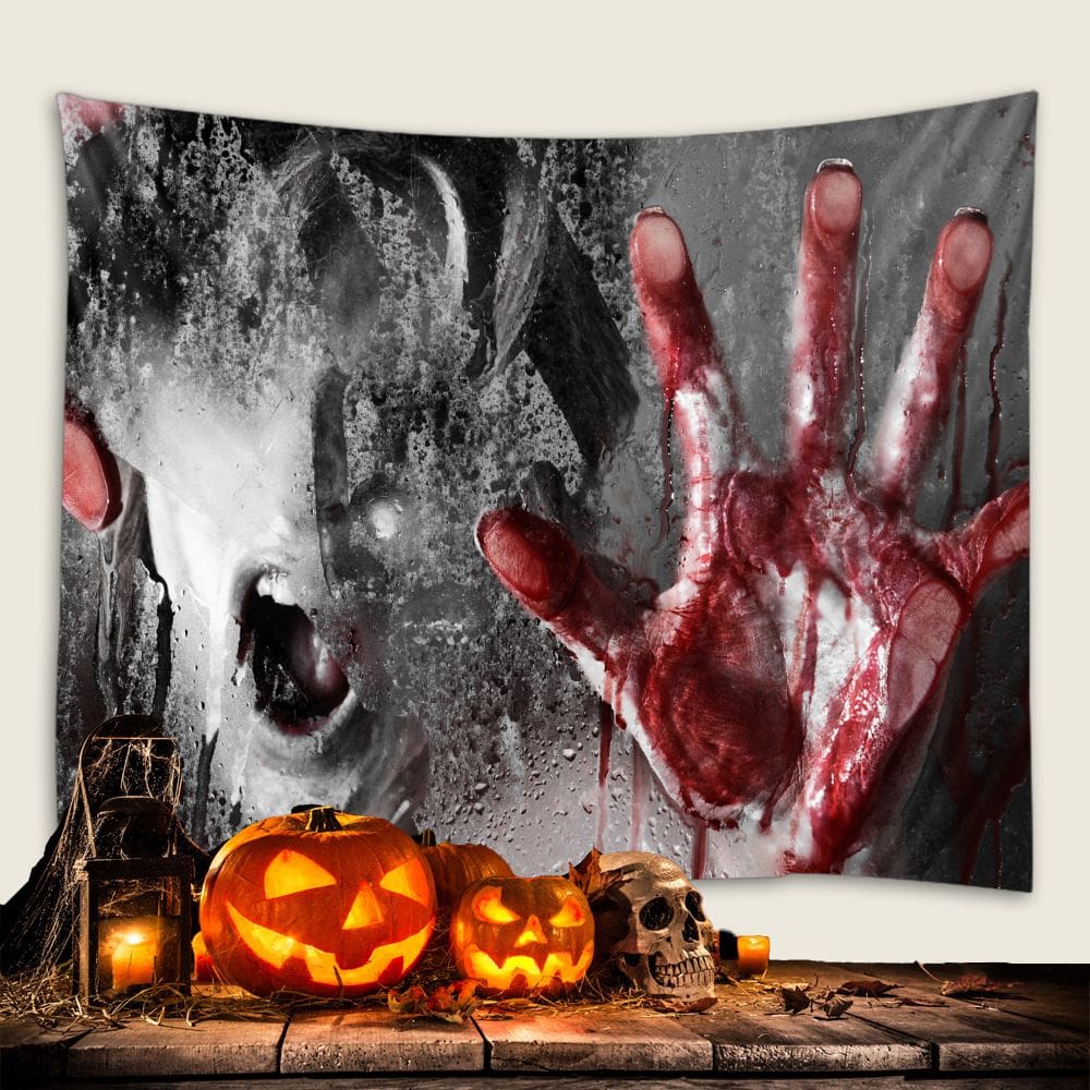 Tapeçaria de parede Halloween Bloody Hands Of Terror 180x180cm
