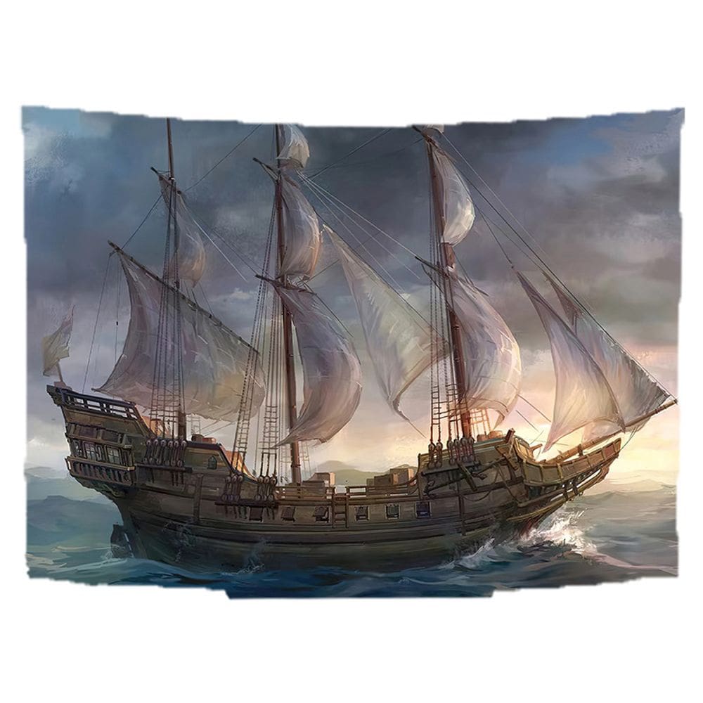 Tapeçaria: parede de navios, 150 x 130 cm, microtecido, fibra, estética de sala