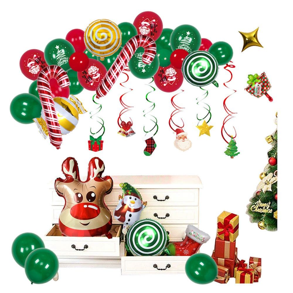 Kit de balões de decoração de Natal, 51 unidades de látex Mylar