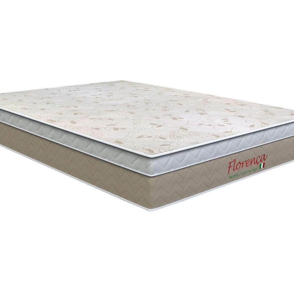 Colchão King Size Molas Bonnel hard Coil Florença 30x193x203cm Orthoflex Marrom/Bege