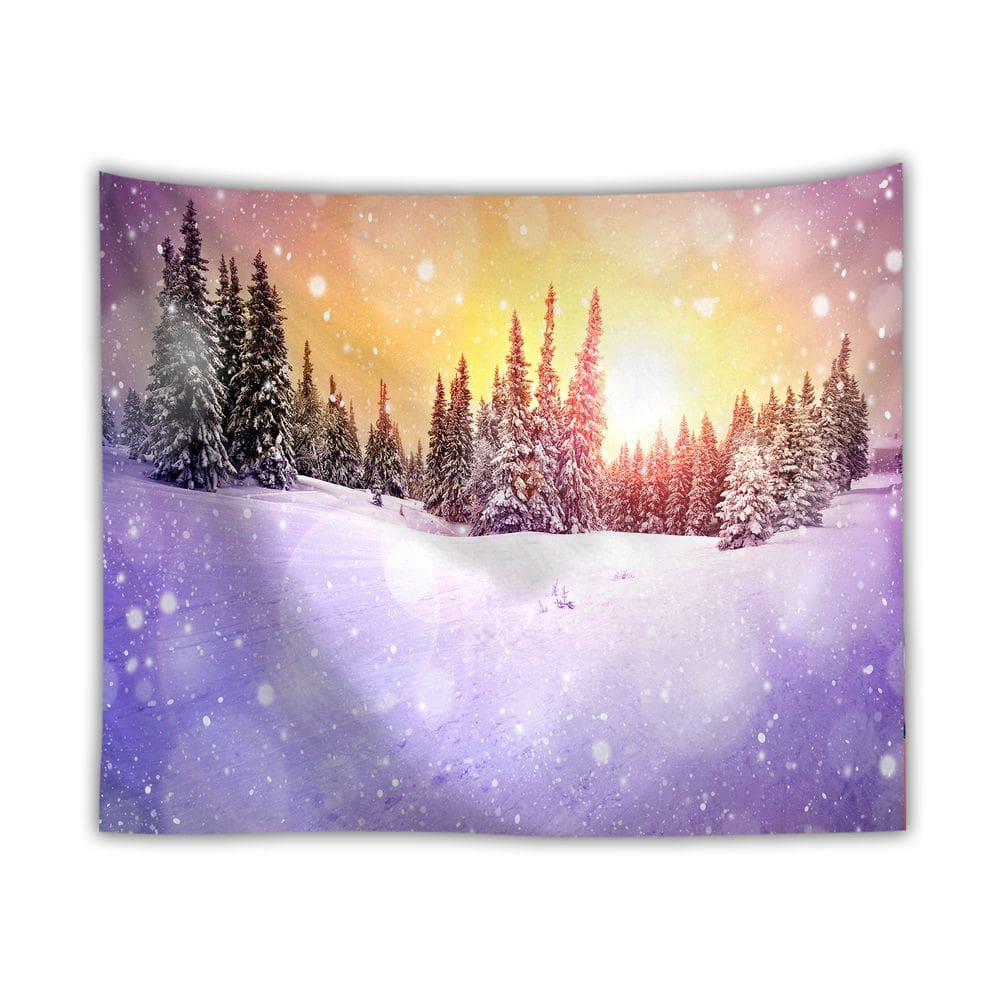 Tapeçaria Snow Forest Wall 150x150cm de fibra de microtecido