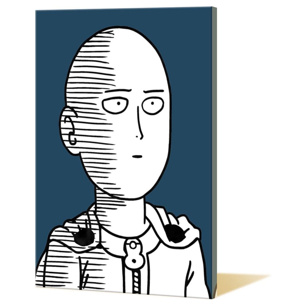 Pintura de parede em tela One Punch Man Saitama Anime 40x60cm