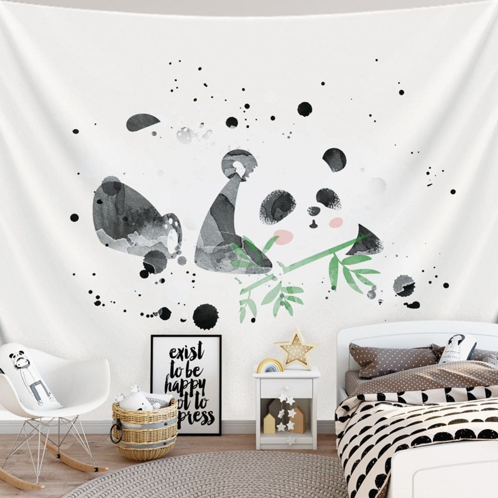 Tapeçaria de parede Anime Panda Room Aesthetic 130x100cm Microfabric