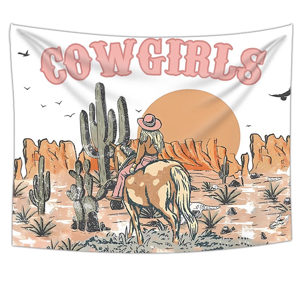 Tapeçaria Cow Girls Room Aesthetic 150x150cm, microtecido