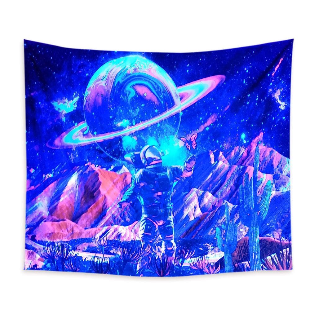 Tapeçaria de parede fluorescente Ufo Planet Universe 150x150cm