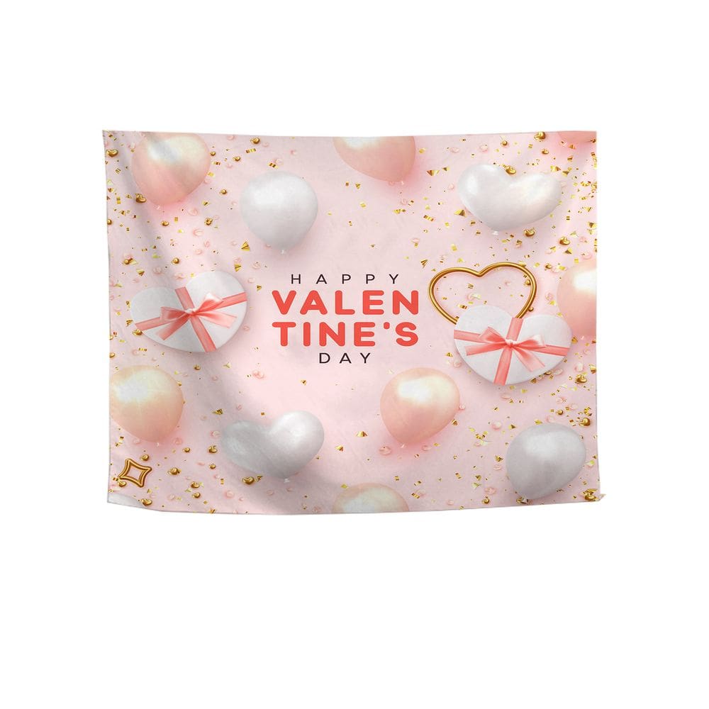 Tapeçaria: Feliz Dia dos Namorados, parede, 150x100cm, microtecido