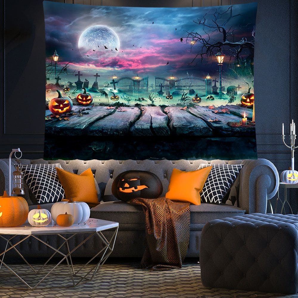 Tapestry Horror Halloween Wall 150x130cm de fibra de microtecido