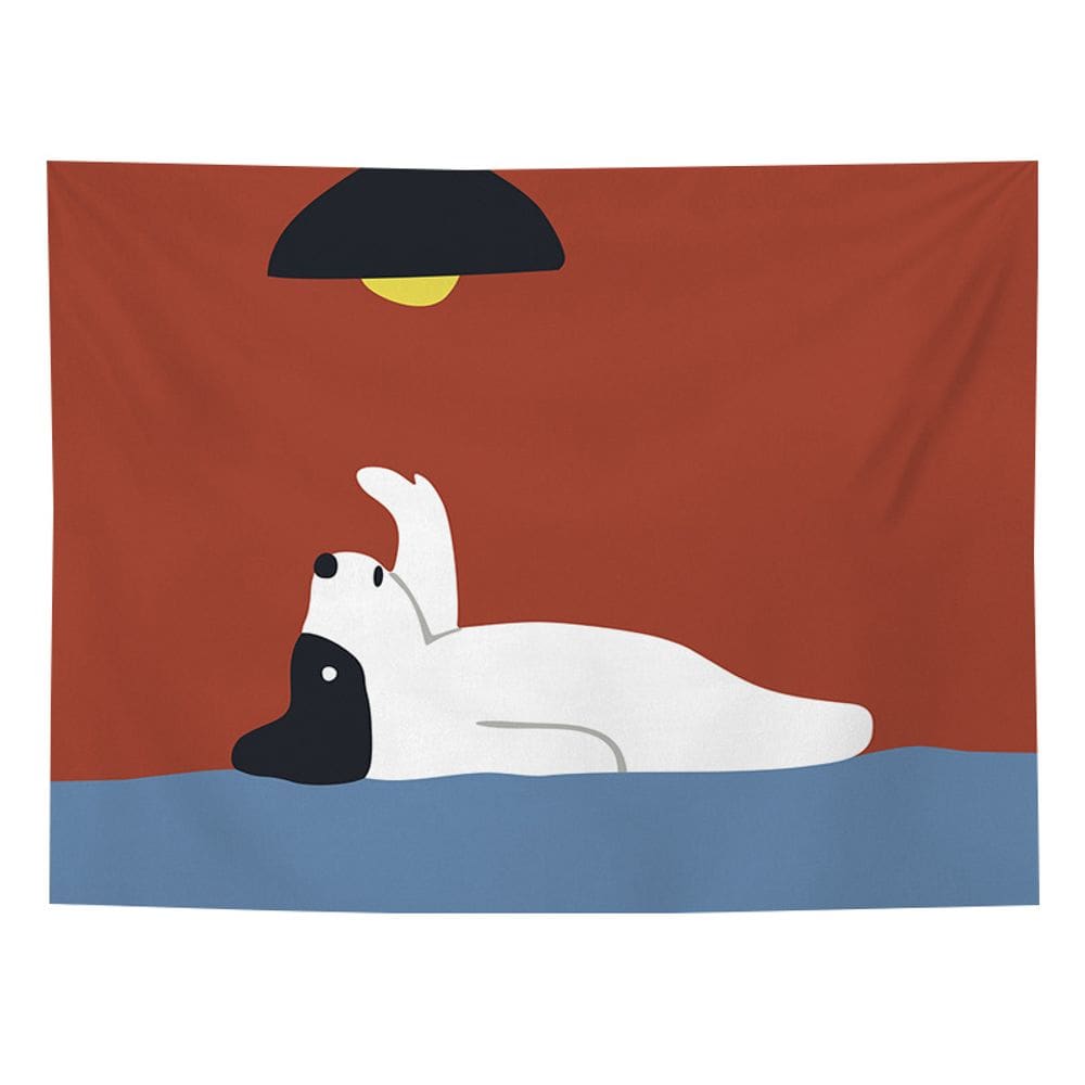 Tapeçaria de parede, desenho animado, microtecido para cães, 150x130cm, decoração de quarto