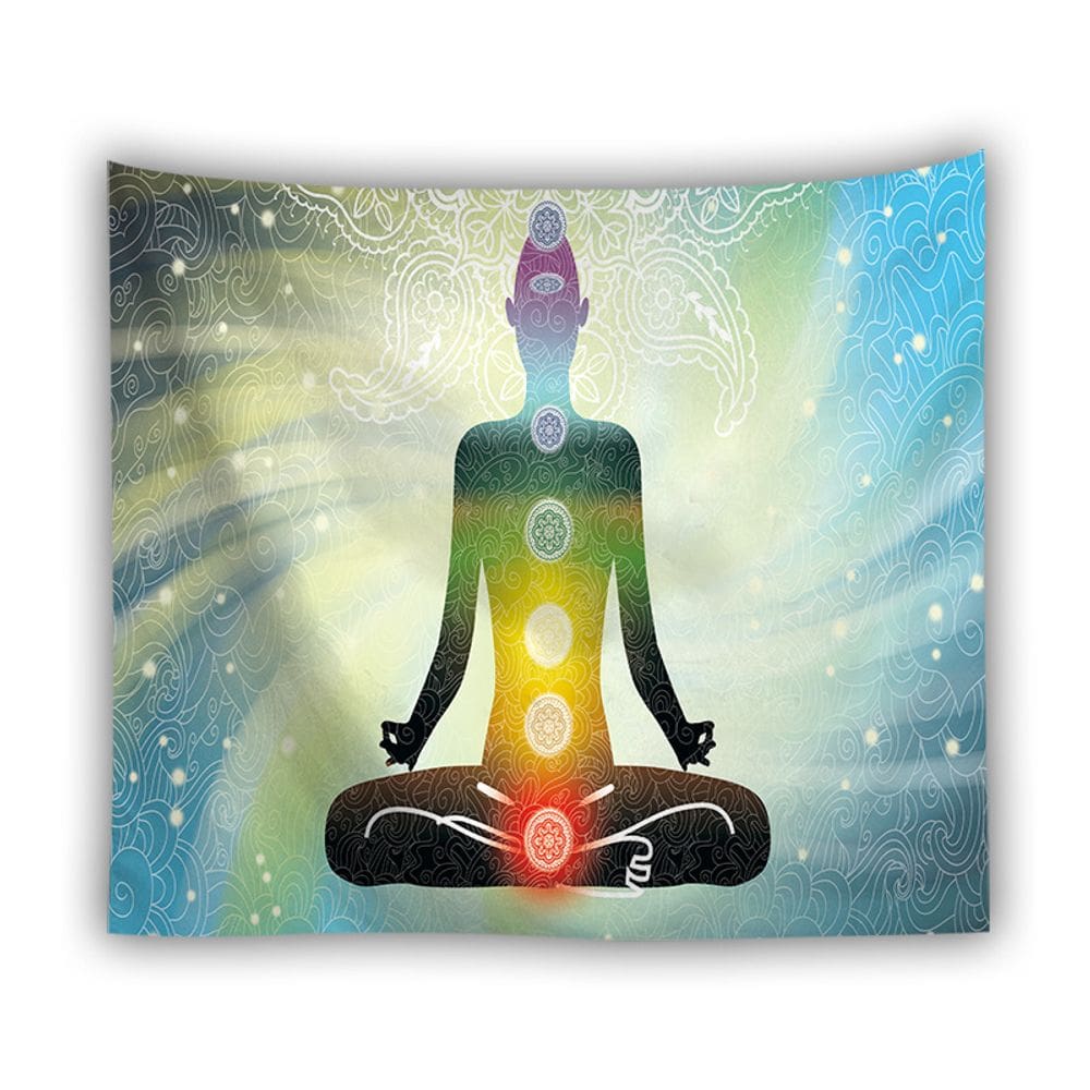 Tapeçaria, estátua de Buda, parede de ioga, 150x150cm, microtecido, fibra