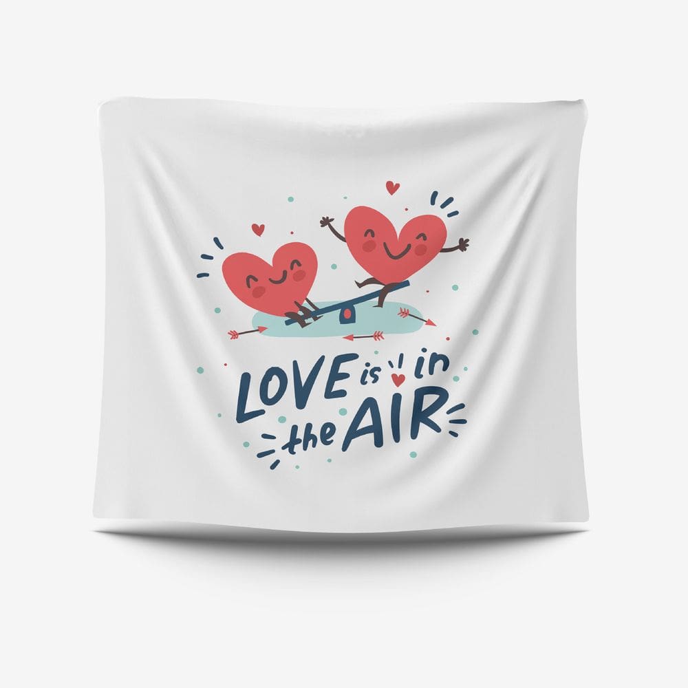 Tapeçaria Love Is In The Air Wall 150x150cm de fibra de microtecido