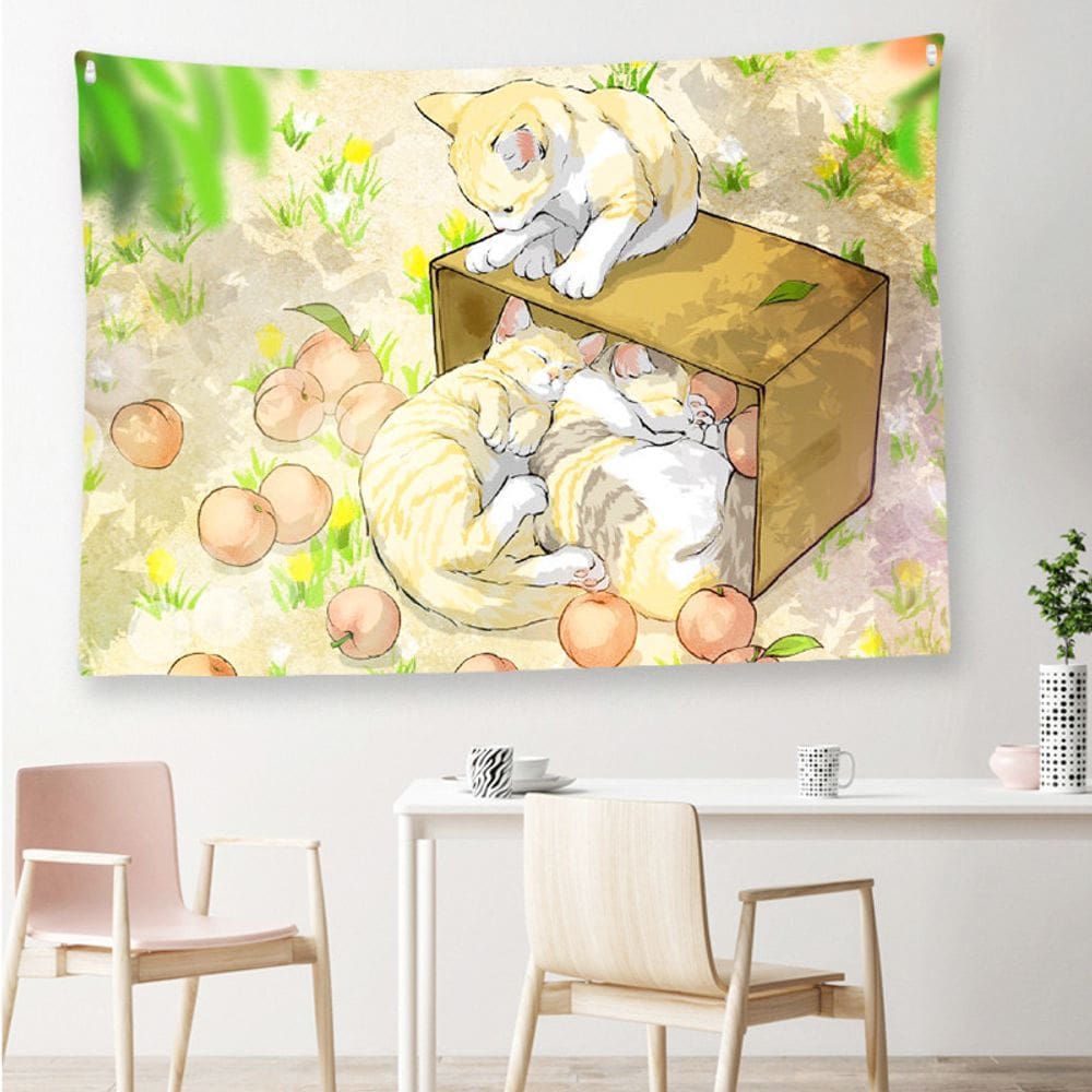 Tapeçaria Animal Cat Wall Microfabric Fiber 200x150cm