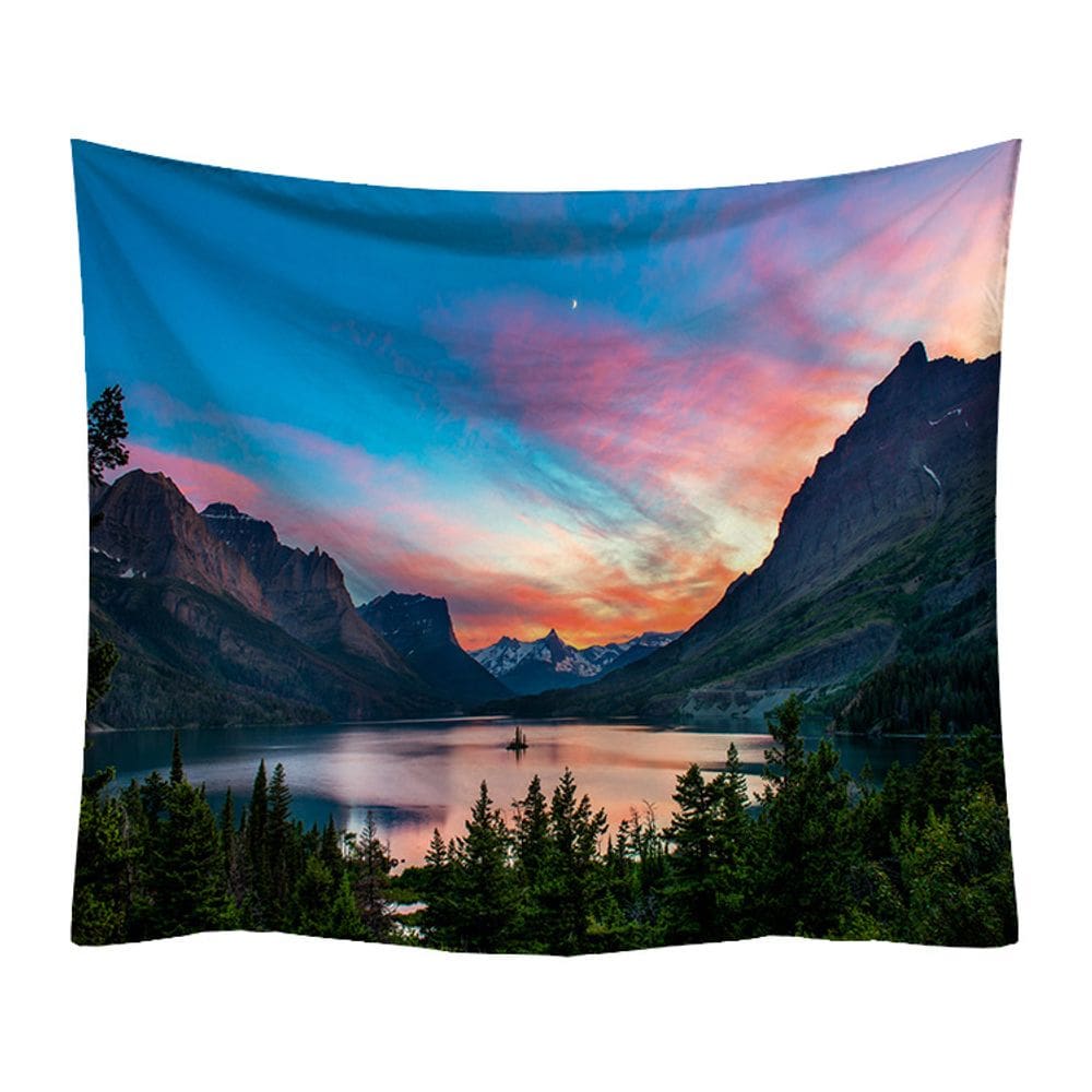 Tapeçaria Scenic Mountain Sky Wall 150x130cm de fibra de microtecido