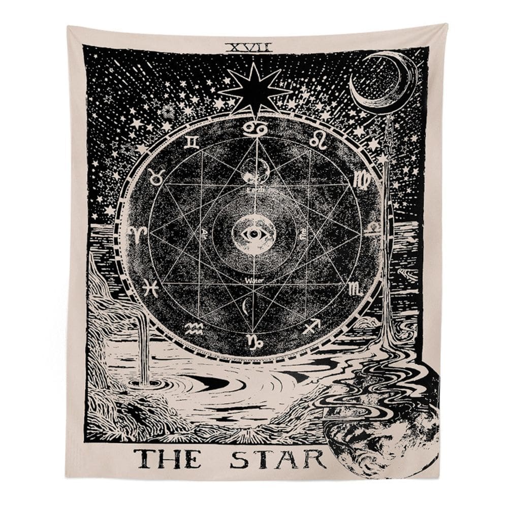 Tapeçaria Doze Signos do Zodíaco Céu Estrelado Lua 150x130cm