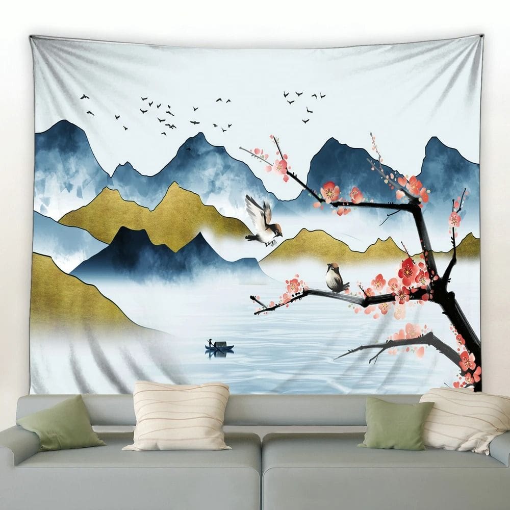 Tinta de tapeçaria, pintura de paisagem, 150x100cm, fibra de poliéster