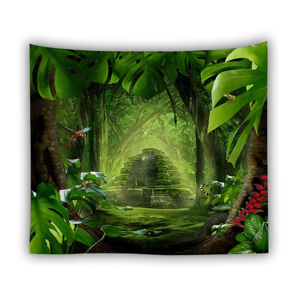 Tapeçaria, planta florestal, microtecido de parede, 150x150cm, decoração de quarto