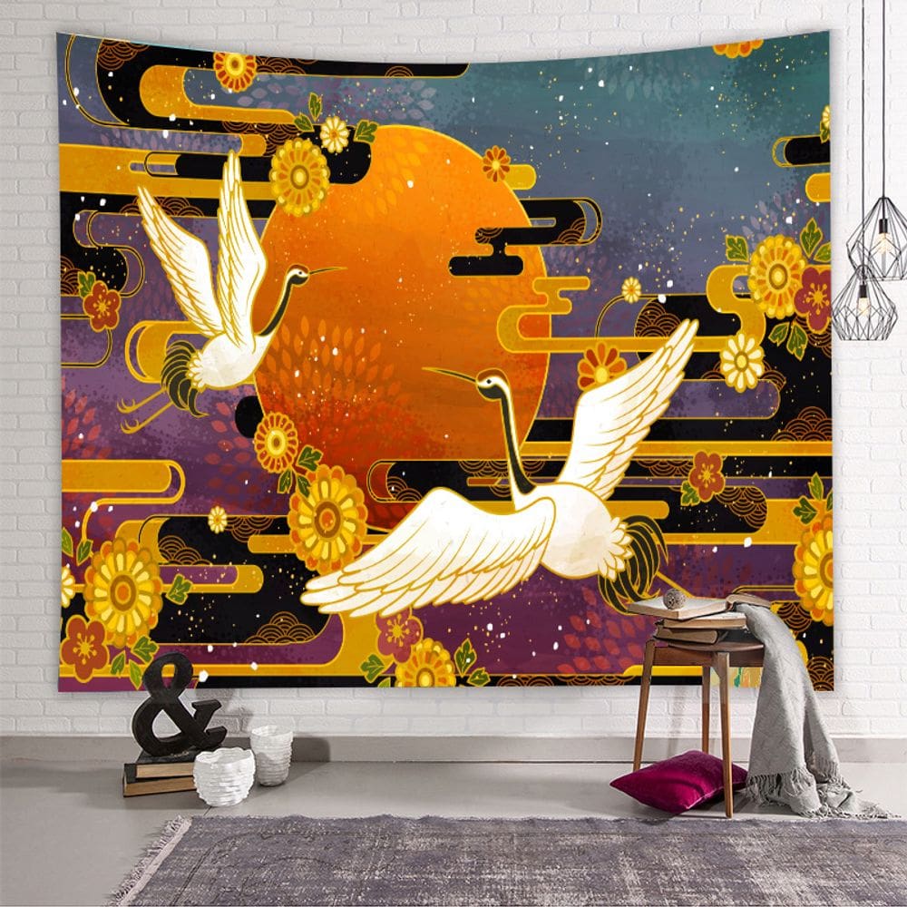 Tapeçaria Crane Wall Room Aesthetic 180x150cm Microtecido