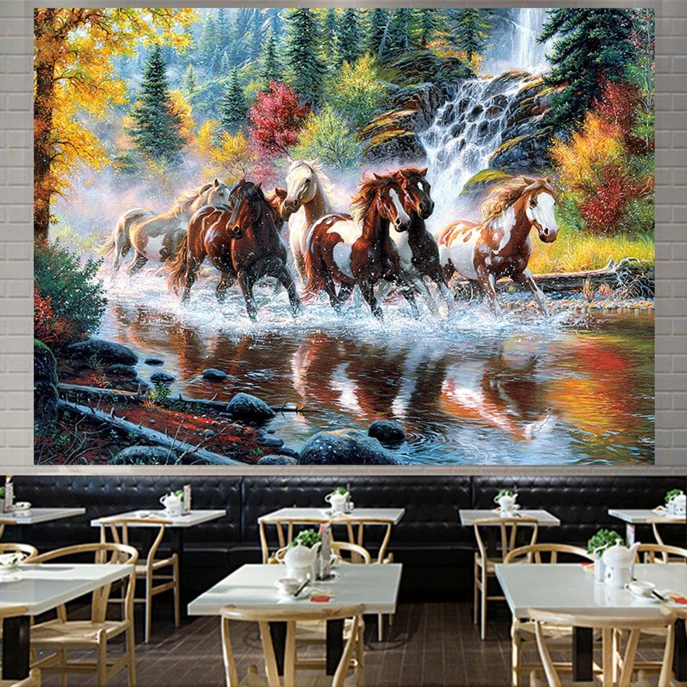 Tapeçaria Horse Wall Room Aesthetic 150x130cm, microtecido