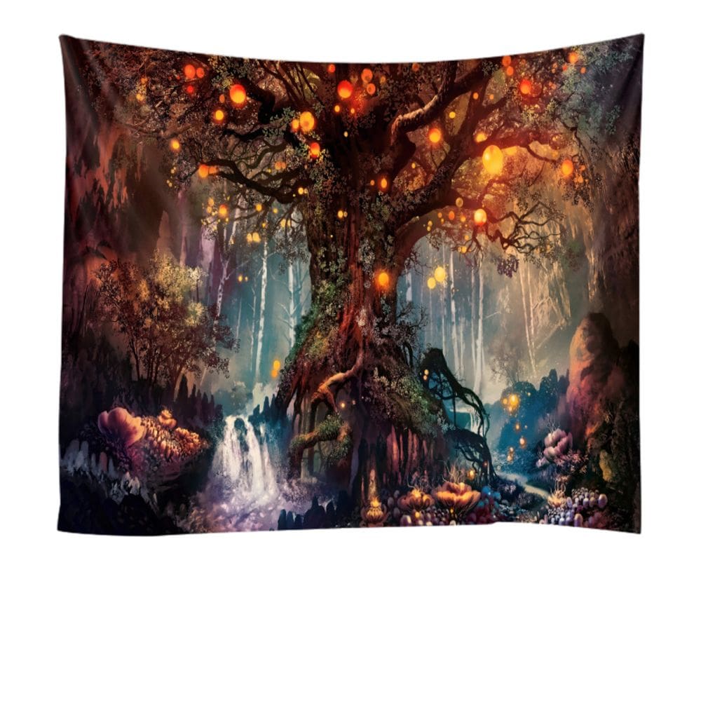 Tapeçaria de parede, árvore florestal, planta, conto de fadas, árvore da vida, 200x150cm