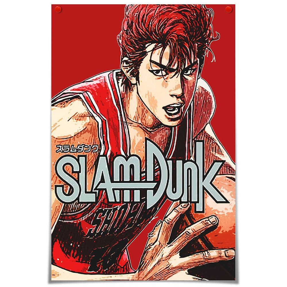 Arte de parede em tela Slam Dunk Sakuragi Hanamichi Anime 40x60cm