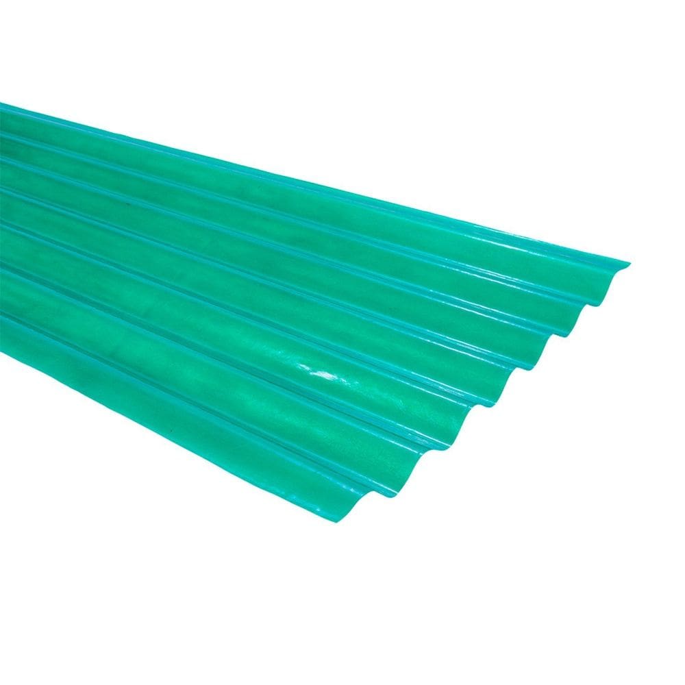 Telha Transl. Fibra de Vidro 2,44 X 0,50-ondalev Afort - caixa com 10 Peças - Verde
