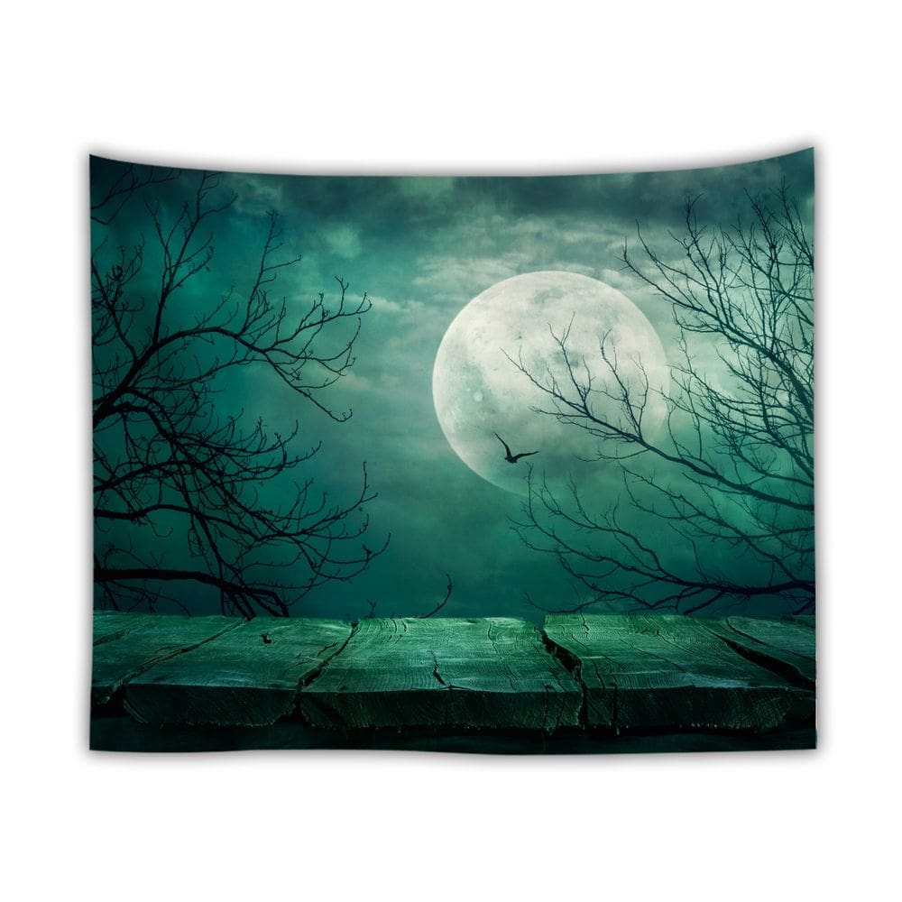 Tapeçaria de parede Moon Forest Night View Starry Sky 150cm