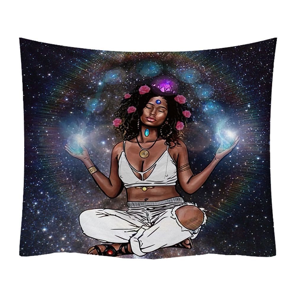 Tapeçaria de parede para mulheres africanas, microtecido 150x130cm