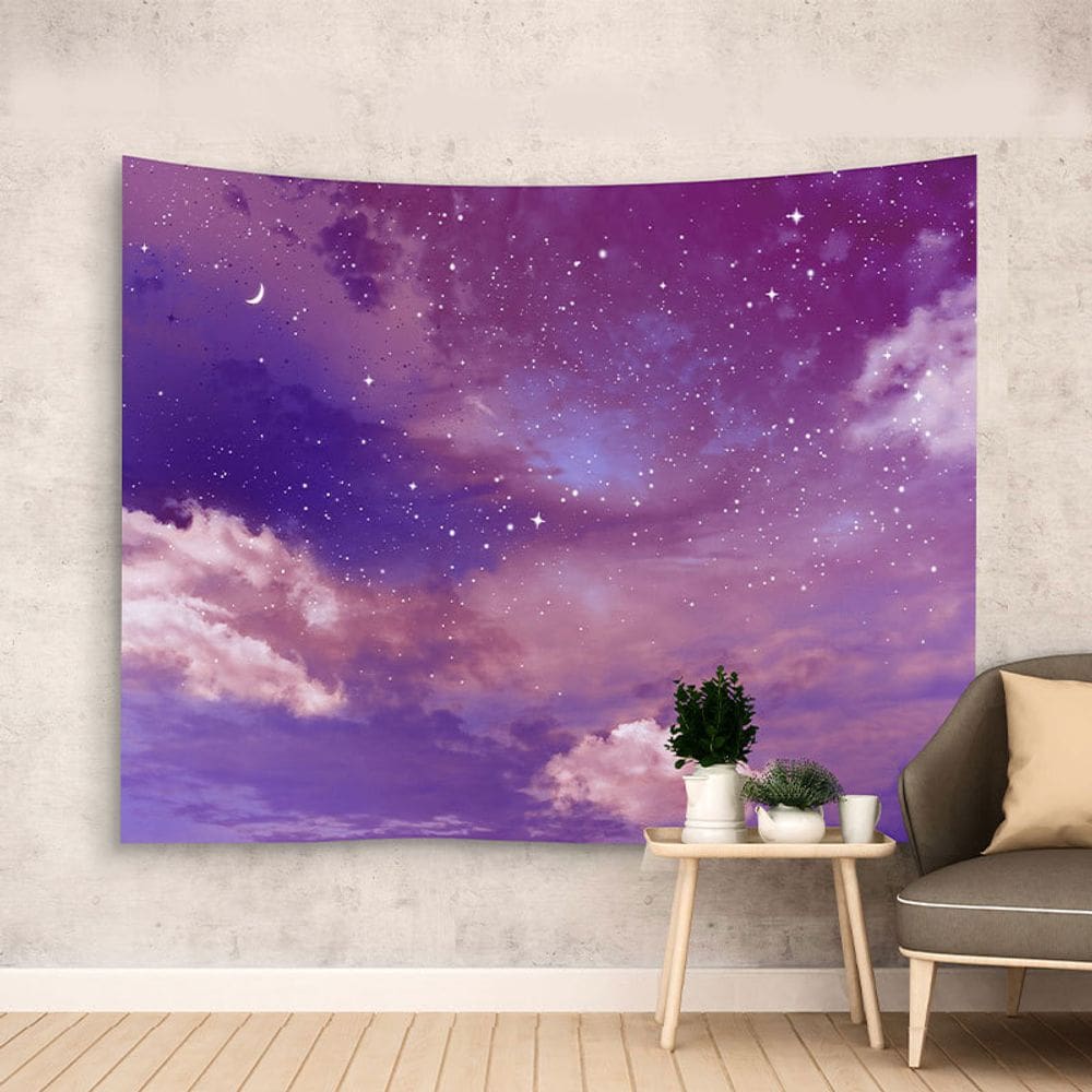 Tapeçaria Dreamy Cloud Sky Wall Aesthetic 150x130cm, microtecido